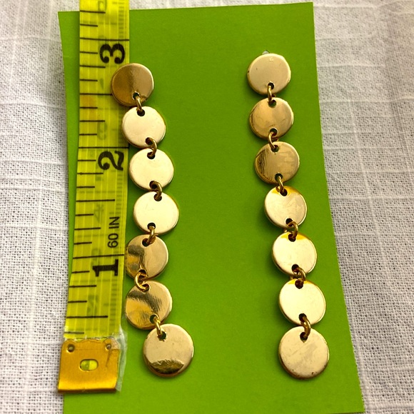 BaubleBar Long Circles Gold Toned Mirrored Post Pierced Earrings - Picture 4 of 4